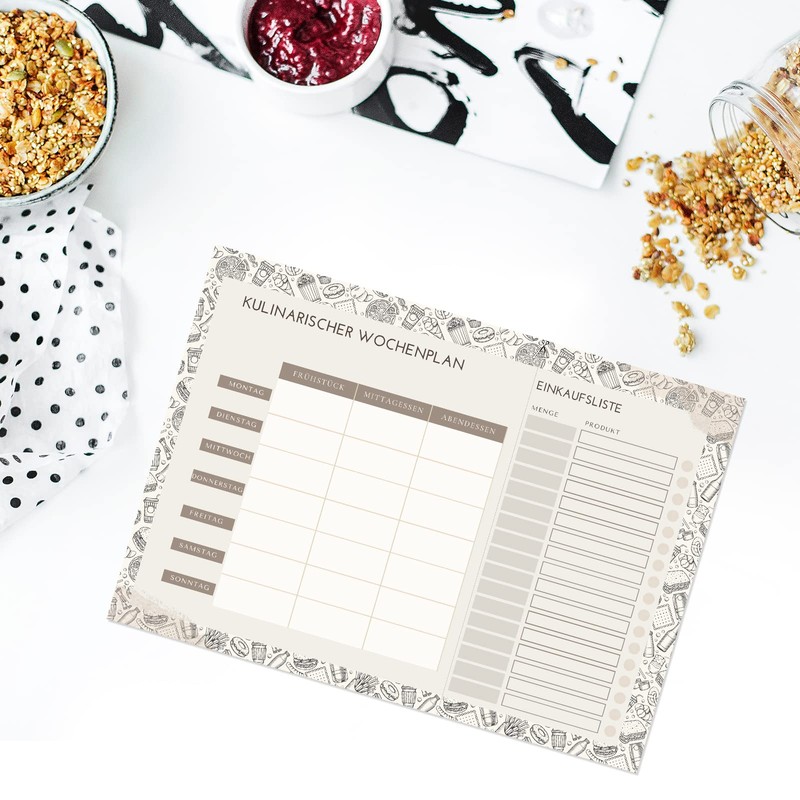 Clever Gadgets Weekly Planner Pad A4 (50 Sheets) | Food
