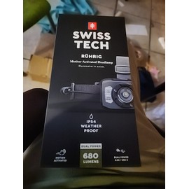 Swiss Tech Rechargeable LED Headlamp IP54 Weatherproof Drop Resistant 680 Lumen