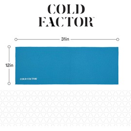 COLD FACTOR Instant Cooling Towel - Sports Cooling Towel with UPF 50+ and Reflective Protection - Moisture Wicking, Chemical-Free Evaporative Cooling for Hot Weather, Runners & Athlete (Blue, 3 Packs)