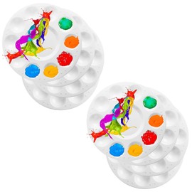 8 Stück Farbmischpalette Rund Mit 10 Vertiefungen, Wet Palette Für Farben Praktische Künstlerpalette Zum Mischen, Malen Und Farbenhalten, Ideal Für Studio Schule Und Kreativprojekte﻿