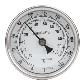 1/2" NPT Stainless Steel Pot Thermometer Metal Dial Thermometer for Brewing Beer
