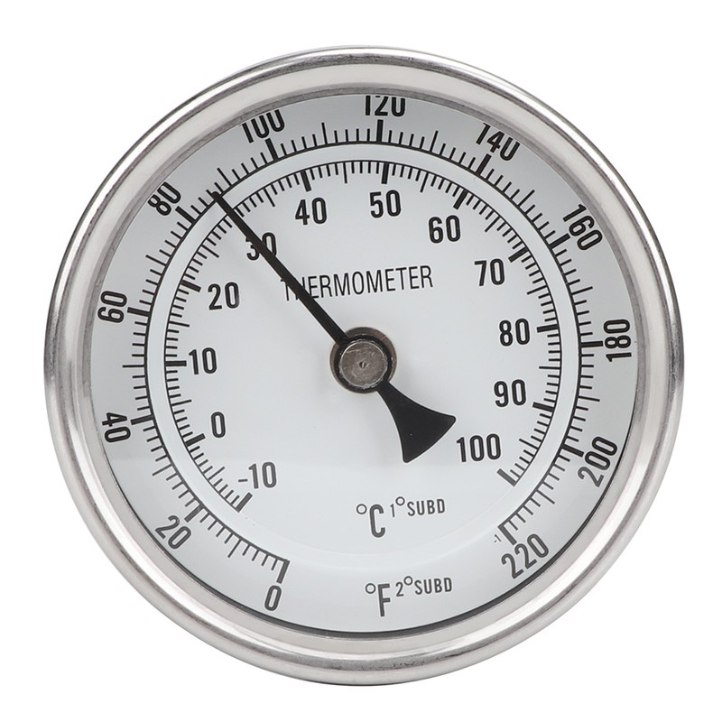 1/2" NPT Stainless Steel Pot Thermometer Metal Dial Thermometer for