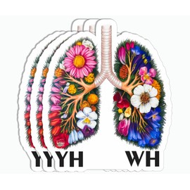 3Pcs - YHWH Sticker - Flower Lung Sticker - Funny Faith Sticker - Bible Verse Sticker - Computer Kindle Sticker - Phone Laptop Book Sticker