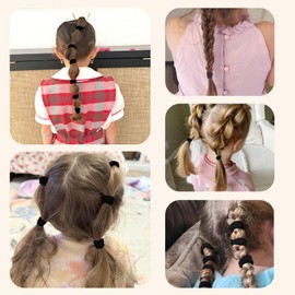 150PCS Black Baby Small Hair Ties Bands – Mini Seamless Toddler Hair Ties – Soft Infant Hair Ponytail Holders 2cm