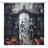 UPUMKSK Spooky Halloween Shower Curtain Horror Skeleton Gothic Castle Scary
