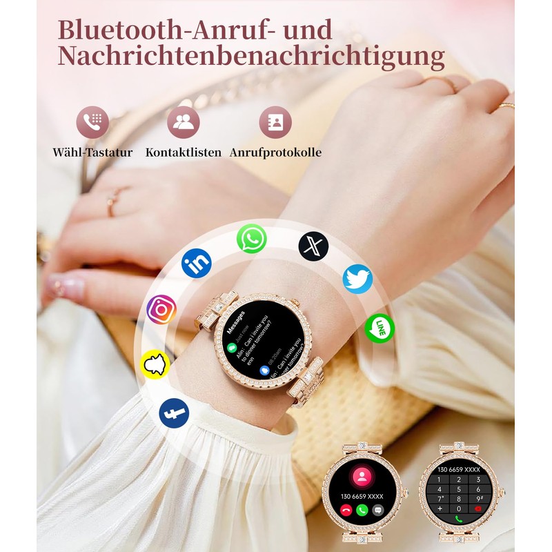 LIGE Reloj Inteligente Mujer con Llamadas Bluetooth Llamadas, 1.19" AMOLED
