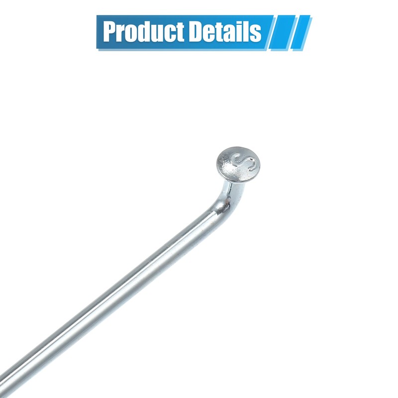 X AUTOHAUX 24pcs 13G J Bend Bike Galvanized Spokes 11.34"