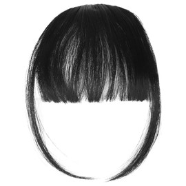 Ieron 2 Pieces Clip in Bangs Premium Hair Extensions Hairpieces for Women (Natural Black and Black Brown)