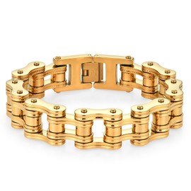 LAFATINA Heavy Bike Chain Bracelets for Men Women Stainless Steel Motorcycle Bicycle Link Masculine Bracelets Fathers Day Valentine Christmas