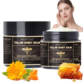 Beef Tallow for Skin - Beef Tallow For Face - Tallow Face Moisturizer - Hydrating Tallow Balm with Raw Honey and Beeswax - Grass Fed Beef Tallow For Skin -Moisturizer for Face,Body&Sensitive Skin