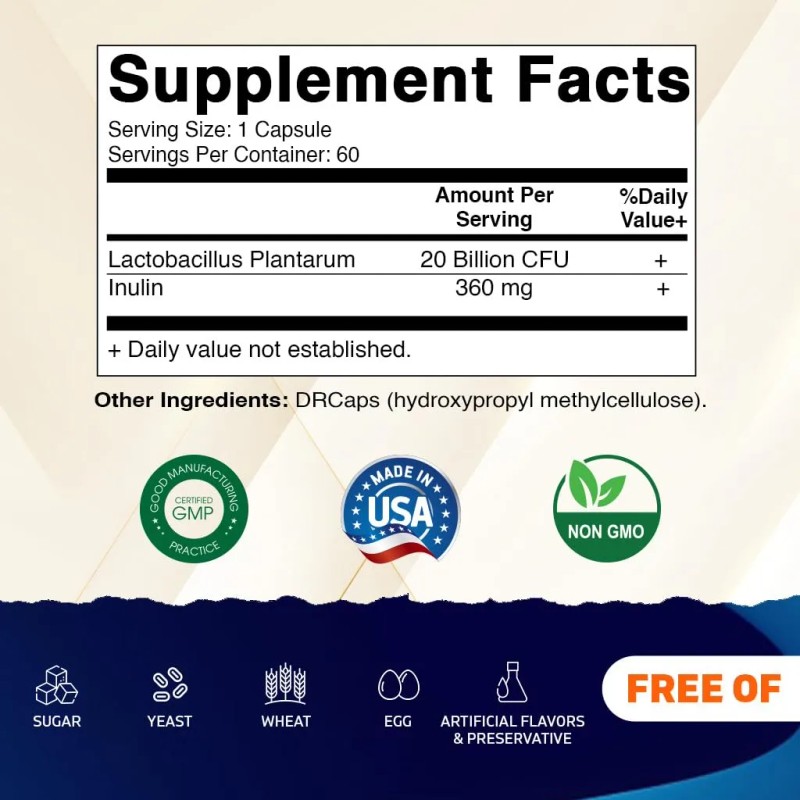 Vitamatic Lactobacillus Plantarum 20b Cfu 60 Cápsulas