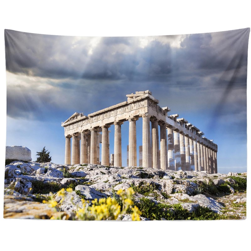 CORFOTO 7x5ft Acropolis Ancient Ruin Site Backdrop Greek Temple Photo