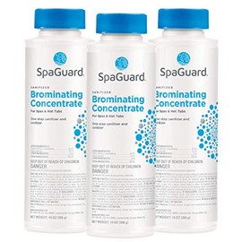 SpaGuard Brominating Concentrate for Spas & Hot Tubs, 14 oz, Pack of 3, One-Step Sanitizer & Oxidizer, pH Neutral, Easy to Use, Fast-Dissolving Brominating Granules
