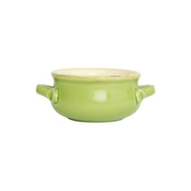 Vietri Bakers Green Small Handled Round Baker, Oven Baking Dish, Stoneware Serving Pan/Bakeware