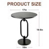 17In(W) x19In(H) Black Round Side Table Heavy Duty Modern End
