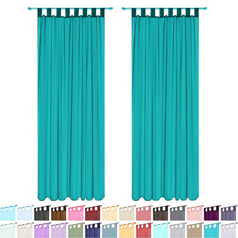 Megachest sheer Voile Tab Top Curtain(teal blue, 56" wideX108 drop(W142cmXH274cm))