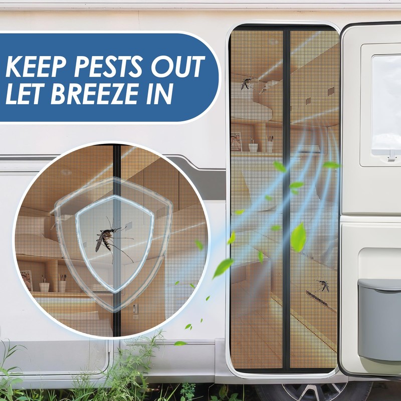 NVAAV RV Screen Door Curtain with Magnetic Closure, Magnetic RV