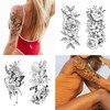 Acevegue Temporary Tattoos for Women, 12 Sheets Realistic Black Half
