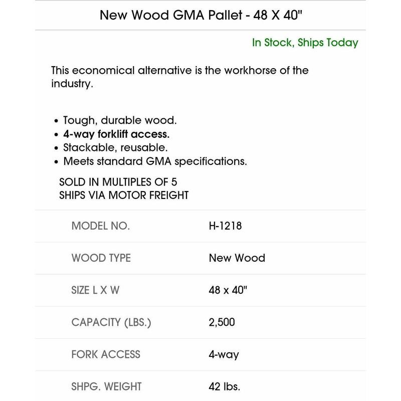New wood GMA Pallet