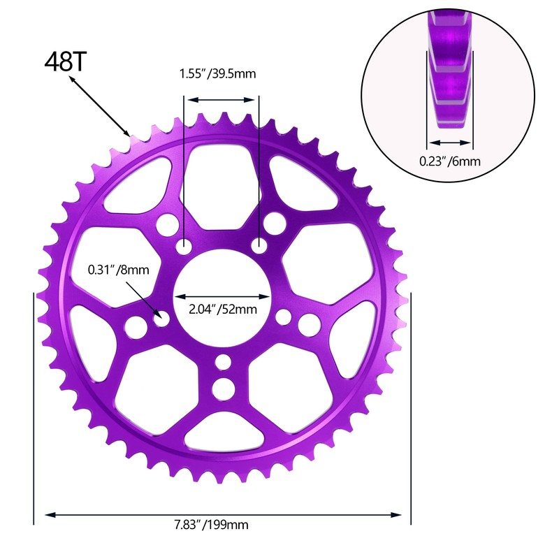48 Tooth Sprocket for Surron, CNC 48T Chain Sprocket 7075