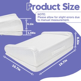 Shoulder Pressure Relief Pillow, Adjustable Height Memory Foam Shoulder Sleeper Pillow for Side Sleeper, Wedge Pillows for Side Sleeping with Removable Cover, White