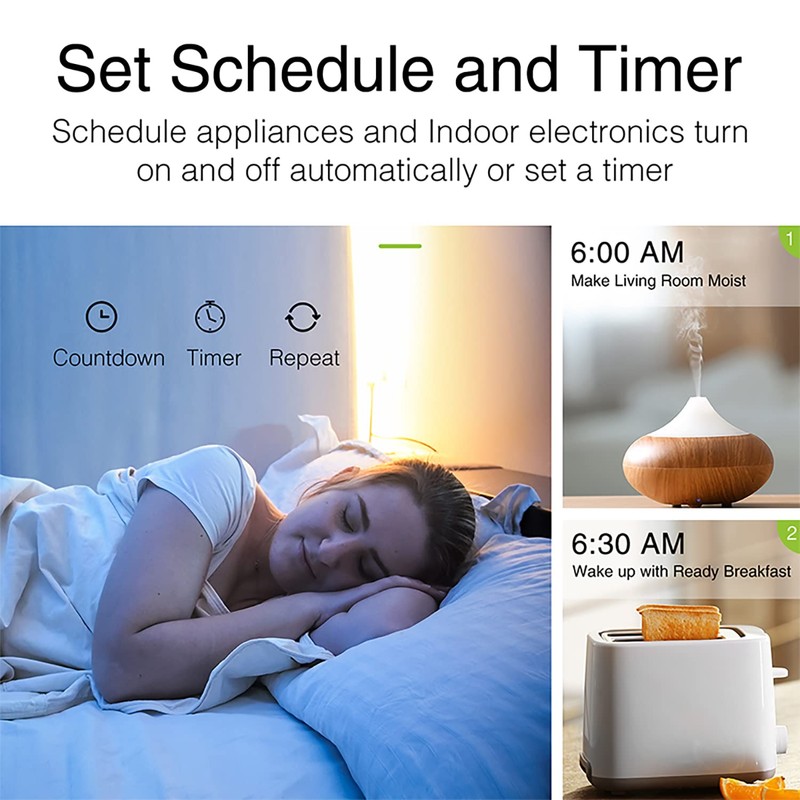 Smart Plug Voice Control Compatible with Alexa Google Assistant, APP