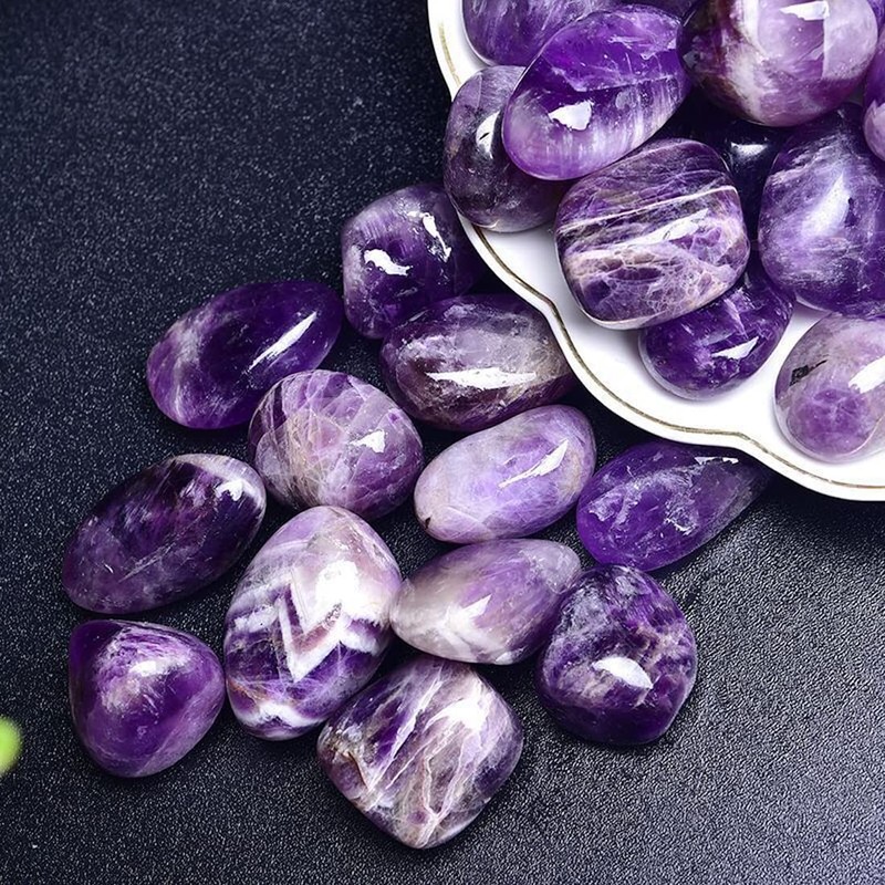 Amethyst Healing Crystal Stones, 1.25-2.0" Large Reiki Healing Gemstones Natural