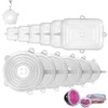 12 Piezas Tapas De Silicona Elásticas Reutilizables, 6 Redondas Y