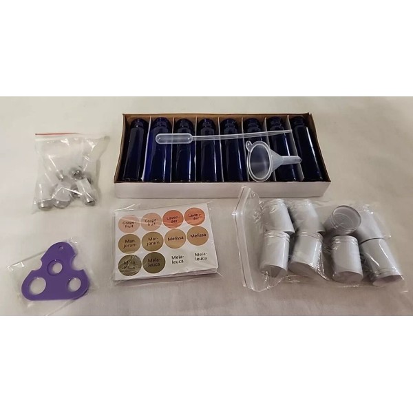 Unbranded Essential Oil Cobalt Blue Glass Roller Bottles Set Of