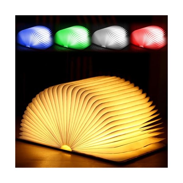 GOMETY GOMETY H?lzerne Faltende Buchlampe, 21x17x2.5cm LED Buch Licht Dekorative