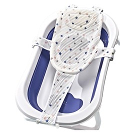 Baby Bath Seat Net, Bathtub Seat, Baby One-Piece Baby Bathtub, Blue / White Baby Bathtub, Adjustable Size to Adapt to Various Bathtubs, Bathtubs, Babies. The Product Does Not Include a Sink