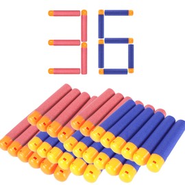 WALWAL 36 PCS Mega Darts Foam Bullet Refill Pack - Compatible with Nerf N-Strike Mega Series - Safe Foam Ammunition for Kids, Teens, and Adults(Red + Blue)