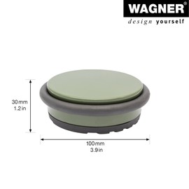 WAGNER Floor Door Stopper Big Disk Colour Green - Diameter 100 x 30 mm, Industrial Steel Coated, Thermoplastic Rubber, Green, 750 g - 15516901