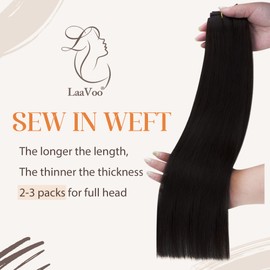 Autumn Deal: LaaVoo Real Hair Extensions for Sewing, Blonde, 80 g, Wefts, Real Hair, Straight, 30 cm, Sew-in Extensions, Short Hair #P19/60 Dark Ash Blonde Highlights Platinum Blonde