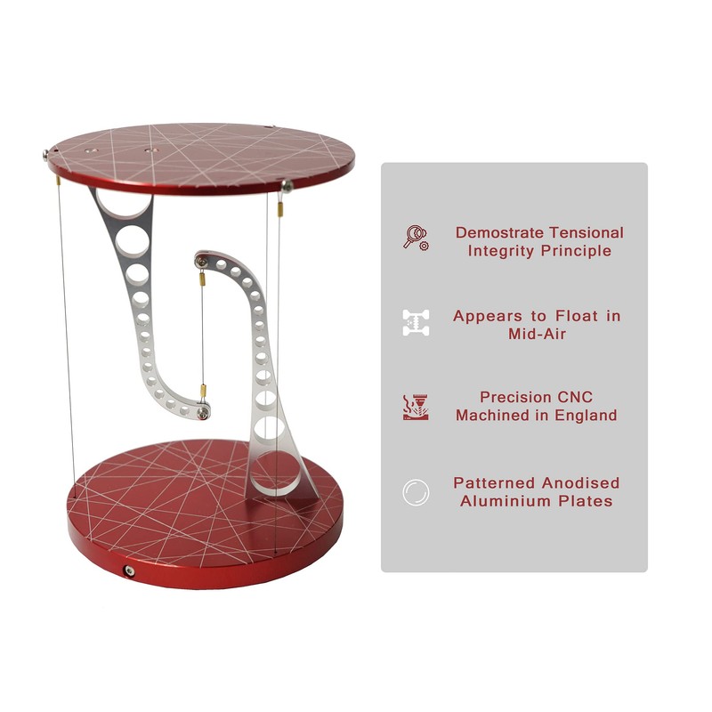 Kontax Tensegrity Table,3.6D x 3.6W x 4.96H in, Maroon