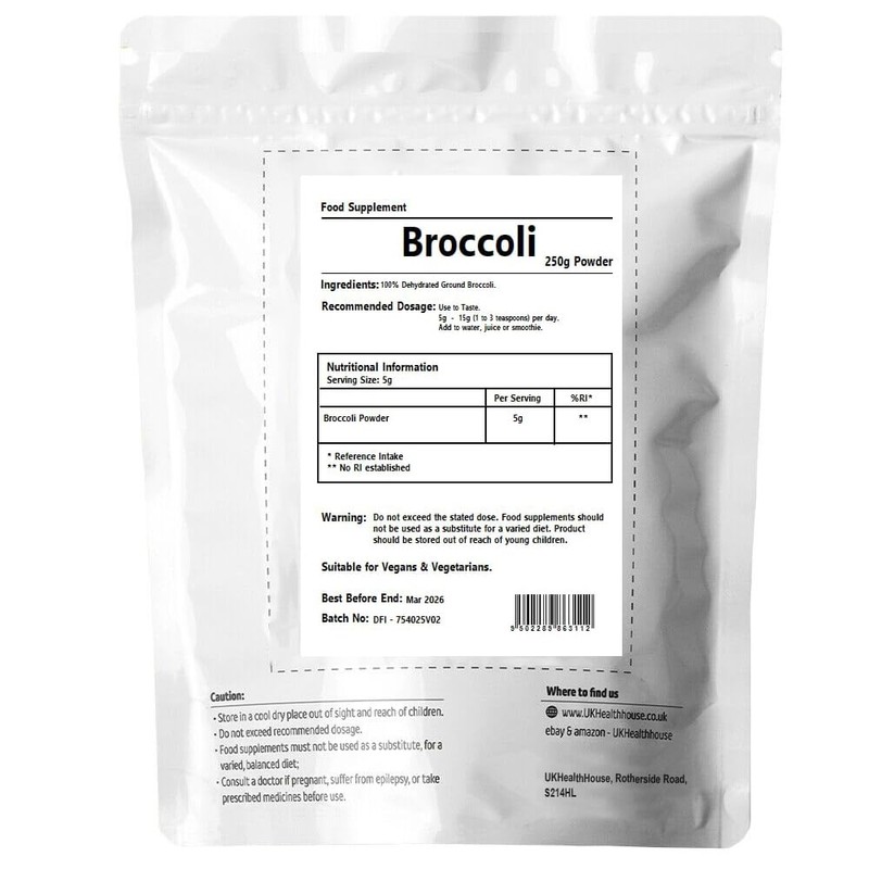 UKHealthHouse Broccoli Powder | Contains Activated Sulforaphane Supplement | Potent
