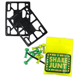 Shake Junt Skateboard Riser Pads 1/8" with Hardware Green Yellow 1" Allen