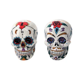 Da y calaveras de los muertos de sal pimenteros figura decorativa Decoración del hogar