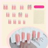 RUOKEXIN Long Press on Nails White French Tip Fake Nails