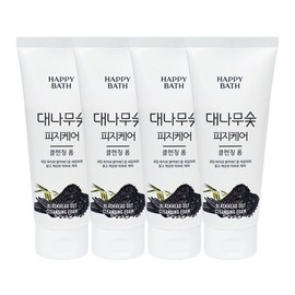 Happy Bass Bamboo Charcoal Fiji Process Adsorption Cleansing Foam 200g x4 / 해피바스 대나무숯 피지흡착 클렌징폼 200g x4