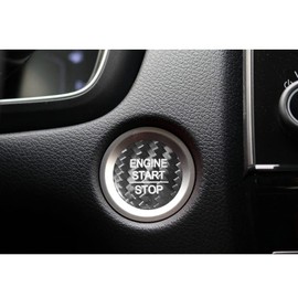Rifoda for Honda Engine Start Stop Button Cover Trim fit Civic 2016-2021 Accord 2018-2021 CRV 2017-2021 Insight 2019-2021 Fit 2015-2021 Odyssey HR-V Real Carbon Fiber Material Decoration-Black