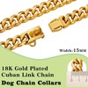 Stainless Steel Silver Gold Dog Collars with Safety Buckle Lock,18K