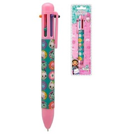 HOVUK Gabbys Dollhouse Barrel Ballpoint Pen| 6-Color Retractable Pen for Office School Supplies Students for Children Gift| Kids Party Favors 3+Years