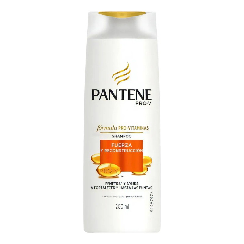 Shampoo Pantene Pro Fuerza Reconstrucción Botella 200ml Por Unidad