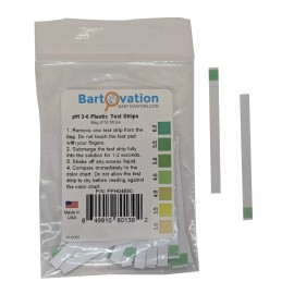 Bartovation pH 3-6 Short Range Test Strips [Bag of 50 Strips] for testing Sushi Rice, Salsa