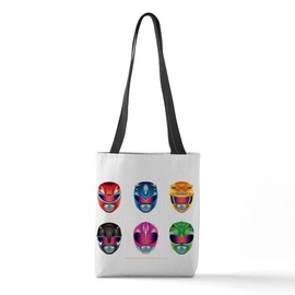 CafePress Power Rangers Helmet Icons 13"x13" Reusable Grocery Shopping Sling Tote Bag