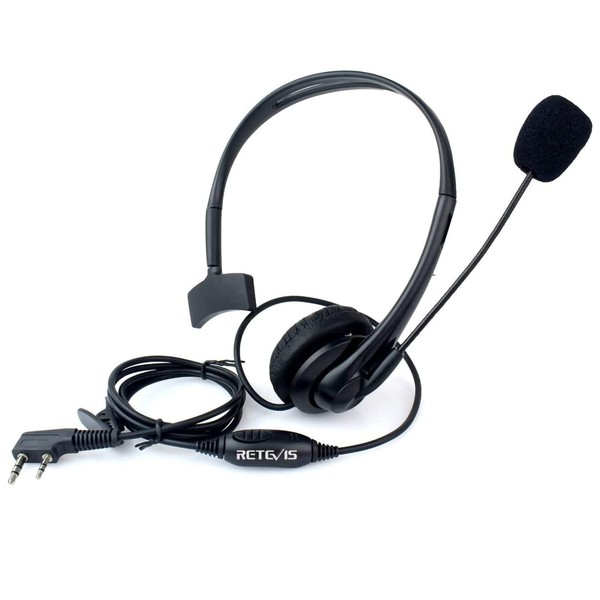 Retevis Overhead Walkie Talkie Headset with Boom Mic, for RT22