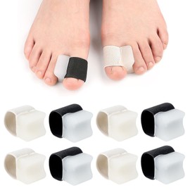 Leikedun 8 Pack Big Toe Spacers for Women Men, Bunion Corrector Big Toe Straightener, Sweat-Absorbent Elasticated Strap Designed and Non-Slip Toe Separators for Overlapping Toes