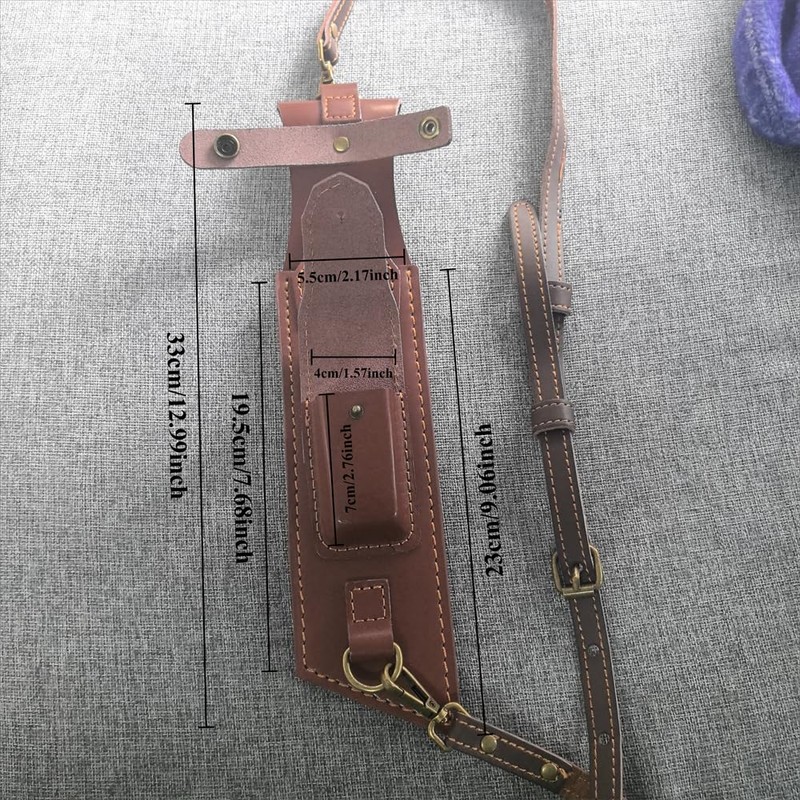 12.99" Large Leather Fixed Blade Knife Sheath,EDC Back Organizer for
