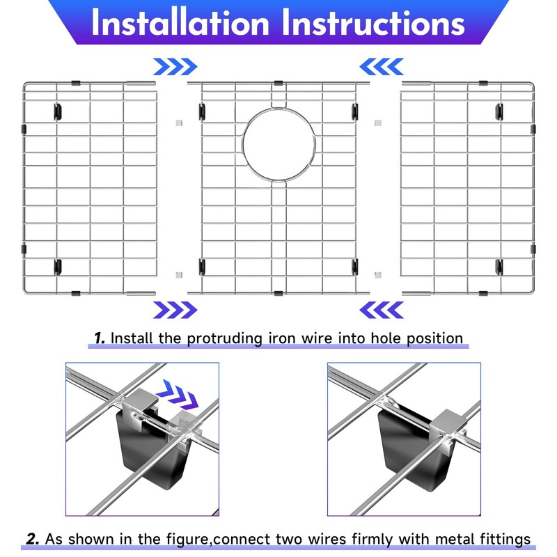 jkxoo 27-9/16" x 14-9/16" Sink Grid, Stainless Steel Sink Protectors